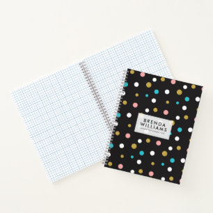 Colourful random dots pattern notebook