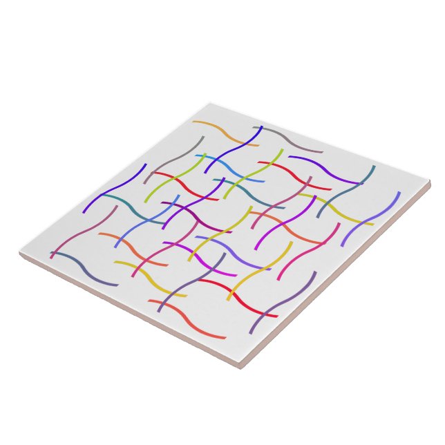 Colourful Random Lines Tile (Side)