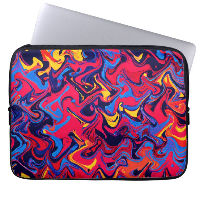 Colourful Random Waves Pattern Laptop Sleeve (Front)