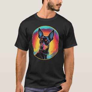 Colourful Rat Terrier Dog Dad Mum Graffity T-Shirt