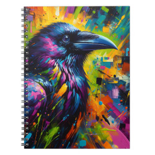 Colourful Raven Dream – Abstract Vibrant Bird Art Notebook