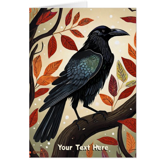 Colourful Raven Perched in a Tree (Front)