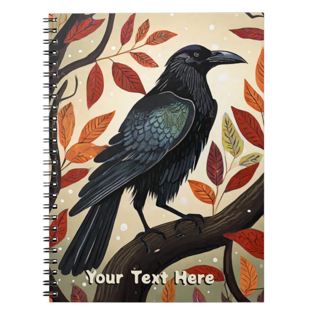 Colourful Raven Perched in a Tree Notebook (Front)