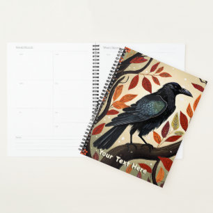 Colourful Raven Perched in a Tree Planner