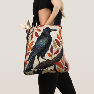 Colourful Raven Perched in a Tree Tote Bag