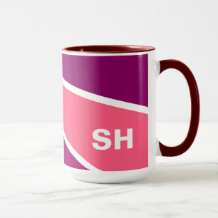 Colourful Rays custom monogram mugs