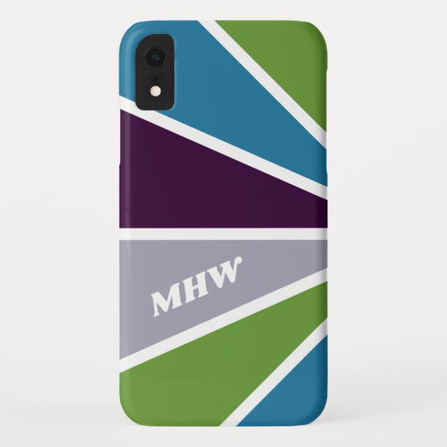 Colourful Rays custom monogram phone cases (Back)