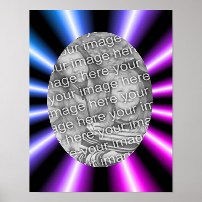 Colourful Rays Frame Add Your Photo  Poster (Front)