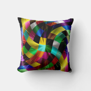 Colourful Rays Of Light Art Design Abstract Cushion