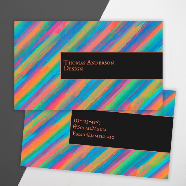 Colourful Rays of Light falling into darkness Business Card (Creator Uploaded)