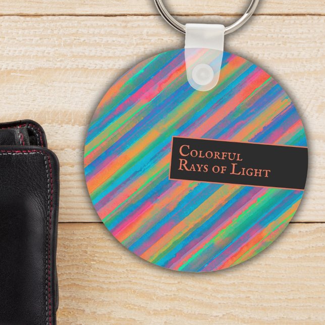 Colourful Rays of Light falling into darkness Key Ring (Creator Uploaded)