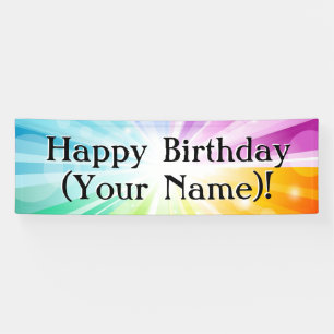 Colourful Rays Personalised Birthday Party Banner