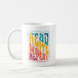 Colourful Read Write Repeat Coffee Mug