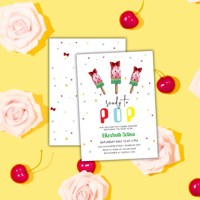 Colourful Ready To Pop Ice Cream Baby Shower Invitation (Colorful Ready To Pop Ice Cream Baby Shower Invitation)