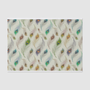 Colourful Realistic Peacock Bird Feathers Tissue Paper