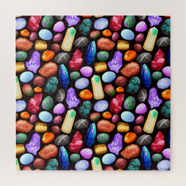 Colourful Realistic Rock and Crystal Pattern Jigsaw Puzzle (Vertical)