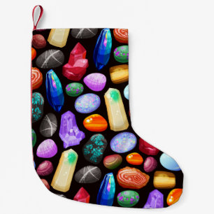 Colourful Realistic Rock and Crystal Pattern Small Christmas Stocking