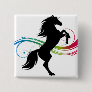 Colourful Rearing 15 Cm Square Badge