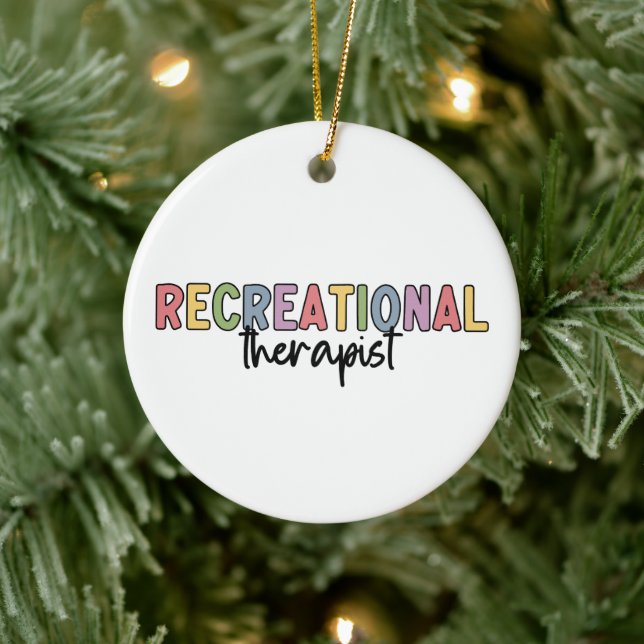 Colourful Recreational Therapist Ceramic Ornament (Tree)