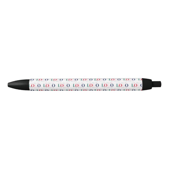 Colourful Rectangle Logo Pattern Repeating Busines Black Ink Pen (Front)