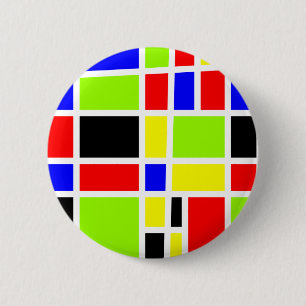 Colourful Rectangles 6 Cm Round Badge