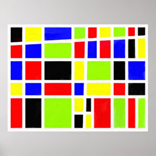 Colourful Rectangles (digital oil painting) Poster