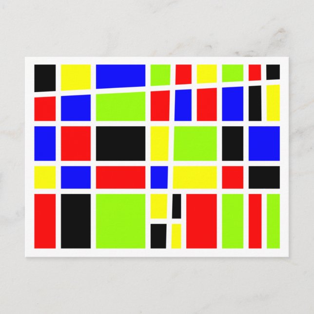 Colourful Rectangles Postcard (Front)