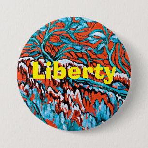 Colourful Red and Blue Magical Woodlands 7.5 Cm Round Badge