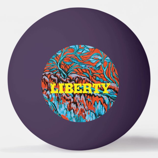 Colourful Red and Blue Magical Woodlands Ping Pong Ball (Front)