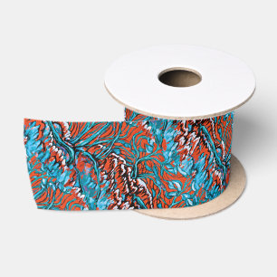 Colourful Red and Blue Magical Woodlands Satin Ribbon