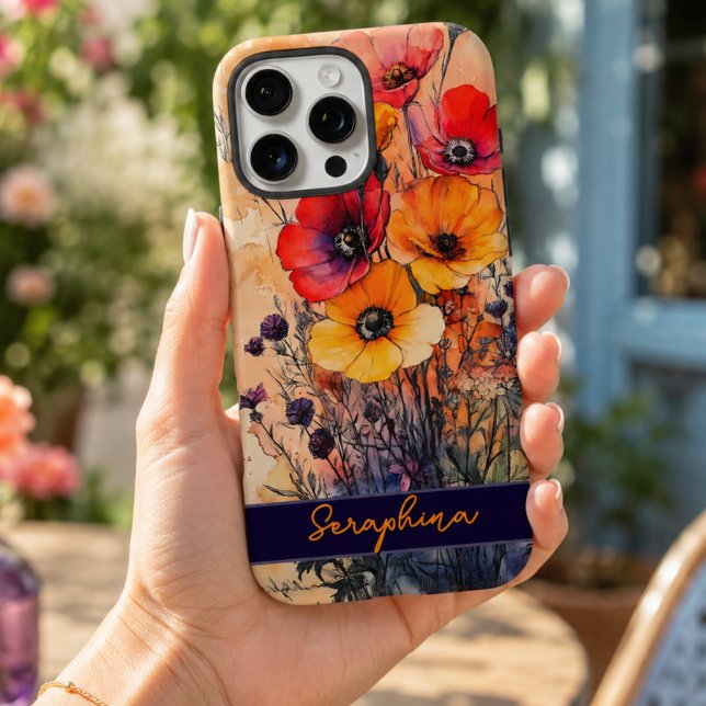 Colourful Red and Yellow Wildflower Personalised Case-Mate iPhone Case (Creator Uploaded)