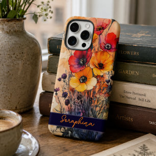 Colourful Red and Yellow Wildflower Personalised iPhone 16 Pro Max Case