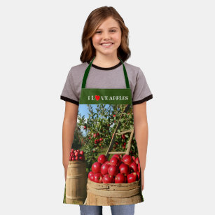Colourful Red Apple Orchard Apron