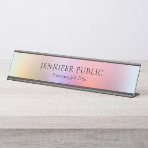 Colourful Red Blue Purple Green Yellow Template Desk Name Plate