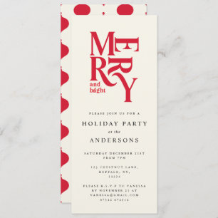 Colourful red Christmas holiday party invite