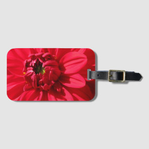 Colourful Red Dahlia Flower Detail Luggage Tag