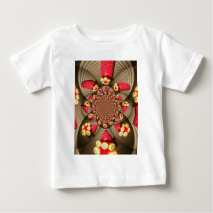 Colourful Red Delight: Strawberry Kaleidoscope Art Baby T-Shirt