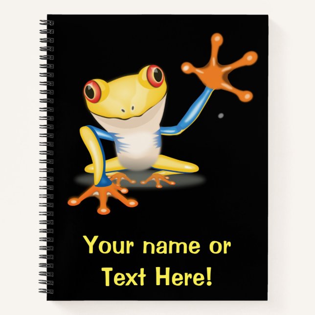 Colourful Red Eyed Tree Frog Notebook (Front)