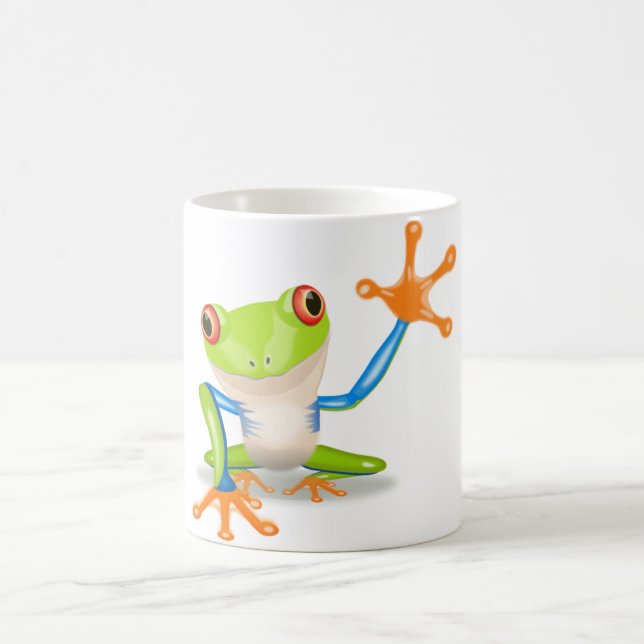 Colourful Red-Eyed Tree Frog Reaching Out Coffee Mug (Center)