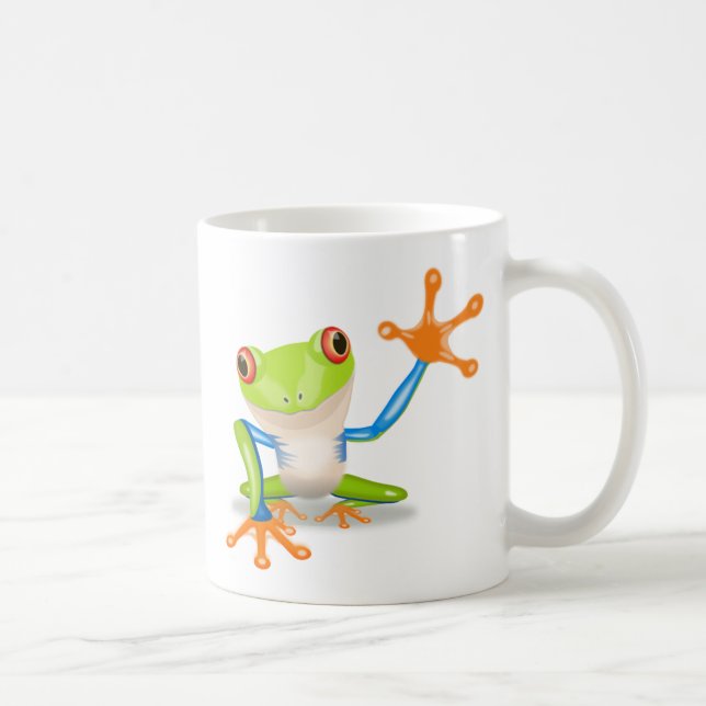 Colourful Red-Eyed Tree Frog Reaching Out Coffee Mug (Right)