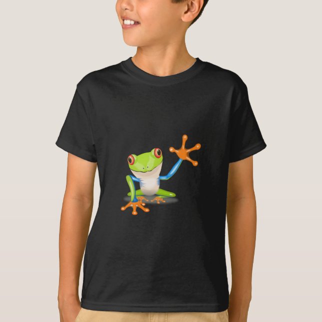 Colourful Red-Eyed Tree Frog Reaching Out T-Shirt (Front)