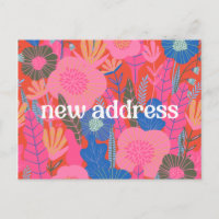 Colourful Red Floral We Moved New Home Moving