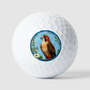 Colourful Red-footed falcon Bird Golf Balls