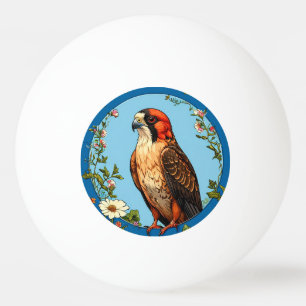 Colourful Red-footed falcon Bird Ping Pong Ball