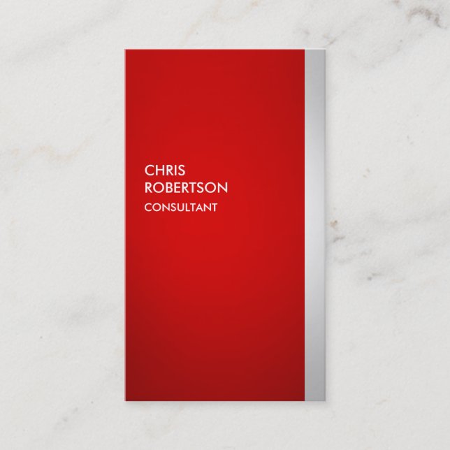 Colourful Red Grey Attractive Business Card (Front)