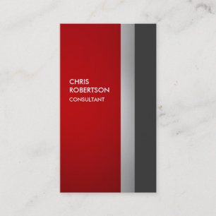 Colourful Red Grey Modern Vertical Business Card