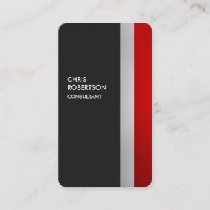 Colourful Red Grey Rounded Vertical Business Card
