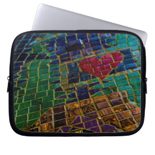 Colourful Red Heart Mosaic Laptop Sleeve