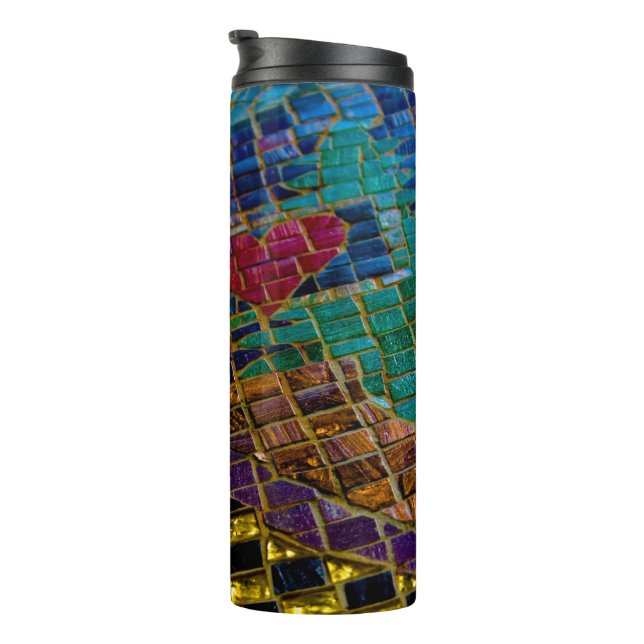 Colourful Red Heart Mosaic Thermal Tumbler (Rotated Right)