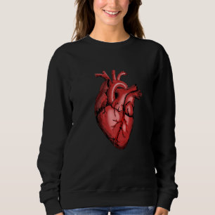 Colourful Red Line Human Heart Anatomy Sweatshirt
